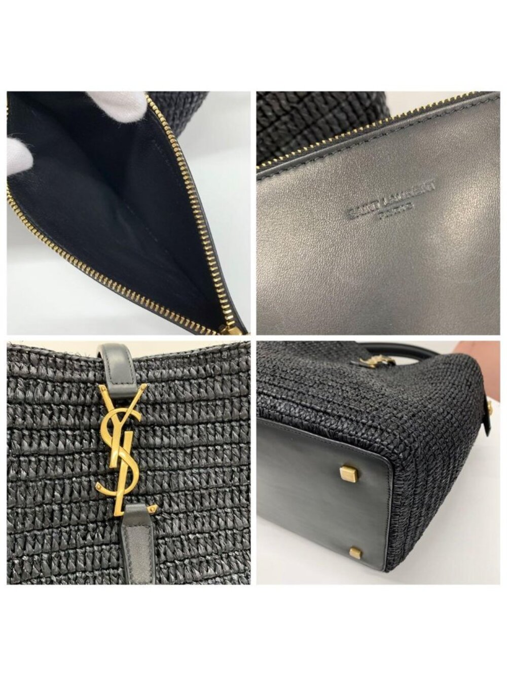 ★SOLD★ Saint Laurent Raffia YSL Logo Bucket - Picture 9 of 10